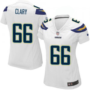 Femmes Nike San Diego Chargers # 66 Jeromey Clary Élite blanc NFL Maillot Magasin