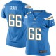 Women Nike San Diego Chargers &66 Jeromey Clary Elite Electric Blue Alternate NFL Jersey