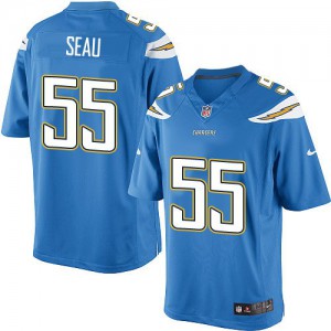 Jeunesse Nike San Diego Chargers # 55 Junior Seau Élite bleu électrique remplaçant NFL Maillot Magasin