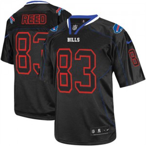 Hommes Nike Bills de Buffalo # 83 Andre Reed Élite Lights Out noir NFL Maillot Magasin