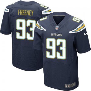 Hommes Nike San Diego Chargers # 93 Dwight Freeney nouvelle élite bleu marine équipe NFL Maillot Magasin de couleur