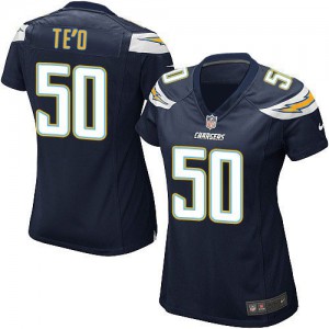 Femmes Nike San Diego Chargers # 50 Manti Te'o nouvelle élite bleu marine équipe NFL Maillot Magasin de couleur