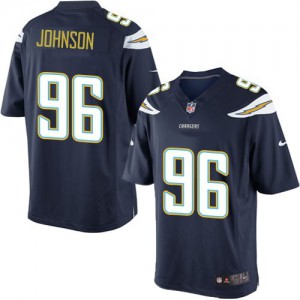Jeunesse Nike San Diego Chargers # 96 Jarret Johnson élite bleu marine équipe NFL Maillot Magasin de couleur