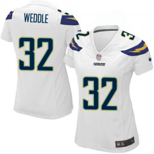 Femmes Nike San Diego Chargers # 32 Eric Weddle Élite blanc NFL Maillot Magasin