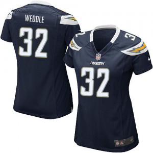 Femmes Nike San Diego Chargers # 32 Eric Weddle Élite bleu marine équipe NFL Maillot Magasin de couleur