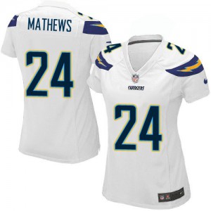 Femmes Nike San Diego Chargers # 24 Ryan Mathews Élite blanc NFL Maillot Magasin