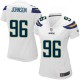 Women Nike San Diego Chargers &96 Jarret Johnson Elite White NFL Jersey