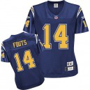 Reebok San Diego Chargers &14 Dan Fouts Navy Blue Women Throwback Team Color Premier EQT NFL Jersey
