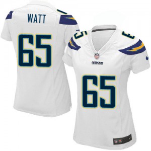 Femmes Nike San Diego Chargers # 65 Watt Chris Élite blanc NFL Maillot Magasin