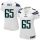 Women Nike San Diego Chargers &65 Chris Watt Elite White NFL Jersey