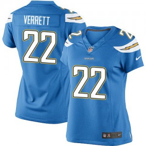 Femmes Nike San Diego Chargers # 22 Jason Verrett Élite bleu électrique remplaçant NFL Maillot Magasin