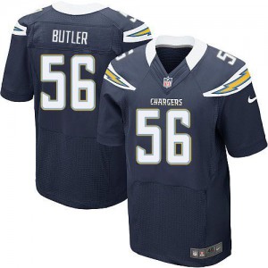 Hommes Nike San Diego Chargers # 56 Donald Butler élite bleu marine équipe NFL Maillot Magasin de couleur