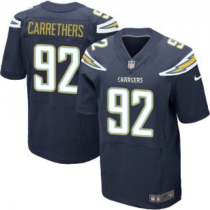 Hommes Nike San Diego Chargers # 92 Ryan Carrethers Élite bleu marine équipe NFL Maillot Magasin de couleur