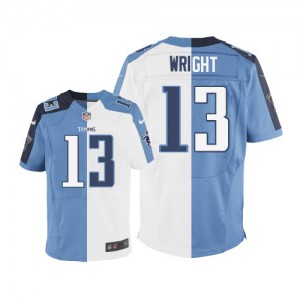 Hommes Nike Tennessee Titans # 13 Kendall Wright élite Team/route deux tonnes NFL Maillot Magasin