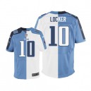 Men Nike Tennessee Titans &10 Jake Locker Elite Team/Road Two Tone NFL Jersey