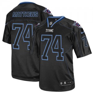 Hommes Nike Tennessee Titans # 74 Bruce Matthews élite Lights Out noir NFL Maillot Magasin