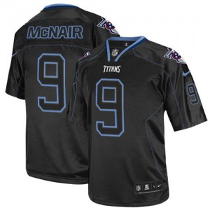 Hommes Nike Tennessee Titans # 9 Steve McNair Élite Lights Out noir NFL Maillot Magasin