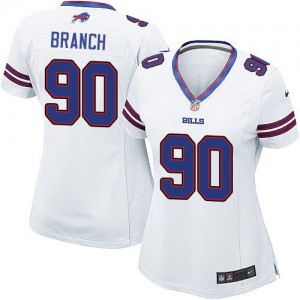 Femmes Nike Bills de Buffalo # 90 Alan branche Élite blanc NFL Maillot Magasin