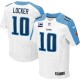 Men Nike Tennessee Titans &10 Jake Locker Elite White C Patch NFL Jersey