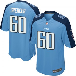 Jeunes Titans du Tennessee Nike # 60 Chris Spencer élite lumière bleu équipe NFL Maillot Magasin de couleur Jeunes Titans du Tennessee Nike # 60 Chris Spencer élite lumière bleu équipe NFL Maillot Magasin de couleur