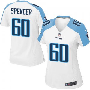 Femmes Nike Tennessee Titans # 60 Chris Spencer Élite blanc NFL Maillot Magasin