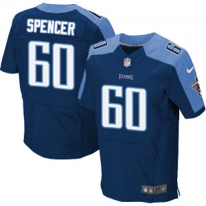 Hommes Nike Tennessee Titans # 60 Chris Spencer Élite Navy bleu alternent NFL Maillot Magasin