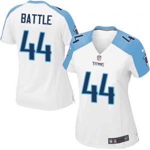 Femmes Nike Tennessee Titans # 44 Jackie bataille Élite blanc NFL Maillot Magasin