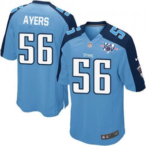 Jeunes Titans du Tennessee Nike # 56 asso Ayers lumière bleu équipe élite couleur 15e saison Patch NFL Maillot Magasin Jeunes Titans du Tennessee Nike # 56 asso Ayers lumière bleu équipe élite couleur 15e saison Patch NFL Maillot Magasin