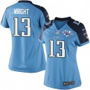 Women Nike Tennessee Titans &13 Kendall Wright Elite Light Blue Team Color 15th Season Patch NFL Jersey