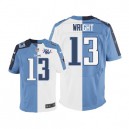 Men Nike Tennessee Titans &13 Kendall Wright Elite Team/Road Two Tone 15th Season Patch NFL Jersey
