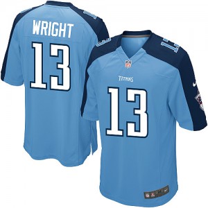 Jeunes Titans du Tennessee Nike # 13 Kendall Wright Élite Light Bleu équipe couleur NFL Maillot Magasin