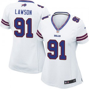 Femmes Nike Bills de Buffalo # 91 Lawson Manny Élite blanc NFL Maillot Magasin