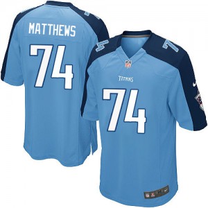 Jeunes Titans du Tennessee Nike # 74 Bruce Matthews Élite Light Bleu équipe couleur NFL Maillot Magasin