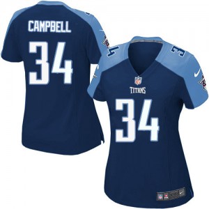 Femmes Nike Tennessee Titans # 34 Earl Campbell élite Navy bleu alternent NFL Maillot Magasin