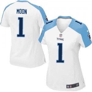 Femmes Nike Tennessee Titans # 1 Warren Moon Élite blanc NFL Maillot Magasin