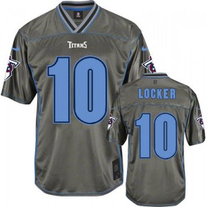 Hommes Nike Tennessee Titans # 10 Jake Locker élite gris Vapor NFL Maillot Magasin