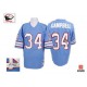 Mitchell And Ness Houston Oilers &34 Earl Campbell Light Blue Authentic Throwback Autographed NFL Jersey